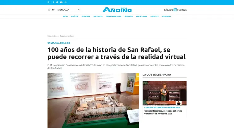 Cobertura de prensa 1 — Fuerte San Rafael del Diamante en realidad virtual