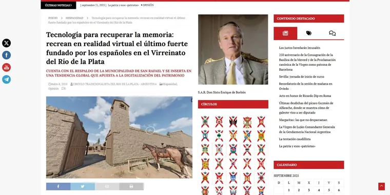 Cobertura de prensa 4 — Fuerte San Rafael del Diamante en realidad virtual