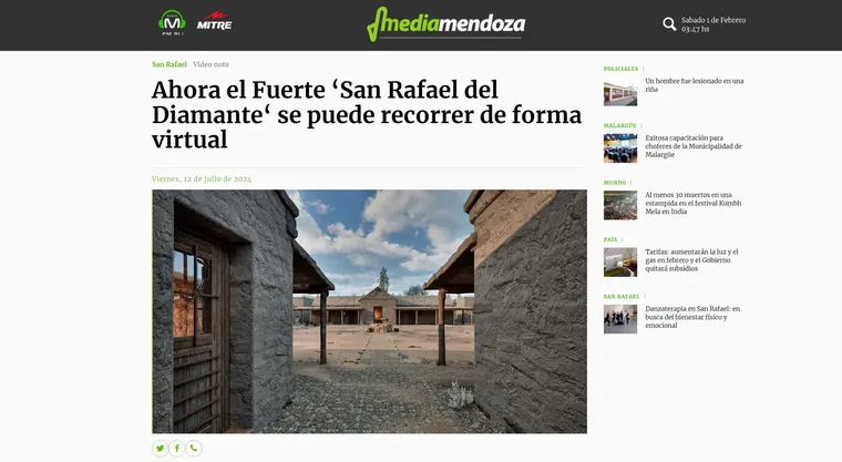 Cobertura de prensa 5 — Fuerte San Rafael del Diamante en realidad virtual